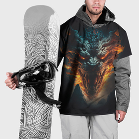 Накидка на куртку 3D с принтом Горный дракон в Петрозаводске, 100% полиэстер |  | Тематика изображения на принте: 
