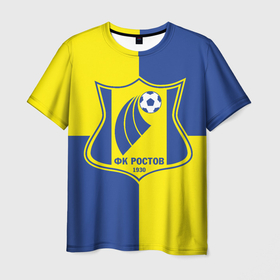 Мужская футболка 3D с принтом Футбольный Клуб Ростов в Петрозаводске, 100% полиэфир | прямой крой, круглый вырез горловины, длина до линии бедер | 
