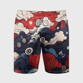 Мужские шорты спортивные с принтом Узоры в Японском  стиле в Петрозаводске,  |  | 