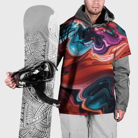 Накидка на куртку 3D с принтом Красочные переливы волн в Новосибирске, 100% полиэстер |  | 