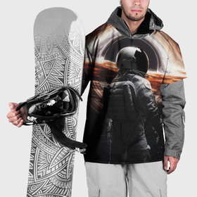 Накидка на куртку 3D с принтом Черная дыра   космонавт в Тюмени, 100% полиэстер |  | 