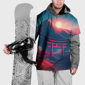 Накидка на куртку 3D с принтом Japan gate drawing в Петрозаводске, 100% полиэстер |  | Тематика изображения на принте: 
