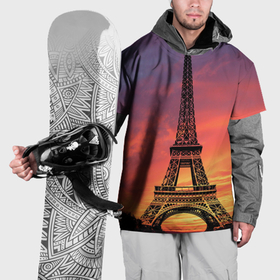 Накидка на куртку 3D с принтом Эйфелева башня   закат в Белгороде, 100% полиэстер |  | 