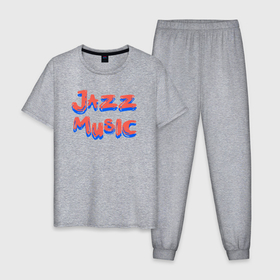 Мужская пижама хлопок с принтом Music jazz в Кировске, 100% хлопок | брюки и футболка прямого кроя, без карманов, на брюках мягкая резинка на поясе и по низу штанин
 | Тематика изображения на принте: 