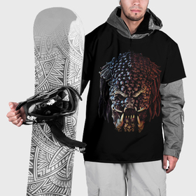 Накидка на куртку 3D с принтом Predator   skull в Курске, 100% полиэстер |  | 