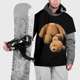 Накидка на куртку 3D с принтом Плюшевый медведь с оторванной головой в Петрозаводске, 100% полиэстер |  | Тематика изображения на принте: 