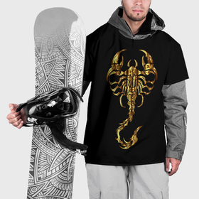 Накидка на куртку 3D с принтом Золотой скорпион в Петрозаводске, 100% полиэстер |  | Тематика изображения на принте: 
