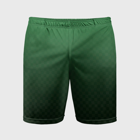 Мужские шорты спортивные с принтом Зелёная клетка с градиентом ,  |  | 