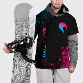Накидка на куртку 3D с принтом Date A Live   neon gradient: надпись, символ в Кировске, 100% полиэстер |  | Тематика изображения на принте: 