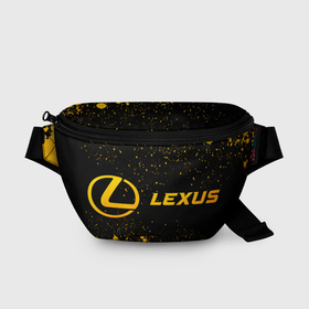 Поясная сумка 3D с принтом Lexus   gold gradient: надпись и символ в Санкт-Петербурге, 100% полиэстер | плотная ткань, ремень с регулируемой длиной, внутри несколько карманов для мелочей, основное отделение и карман с обратной стороны сумки застегиваются на молнию | 