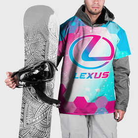 Накидка на куртку 3D с принтом Lexus neon gradient style , 100% полиэстер |  | Тематика изображения на принте: 