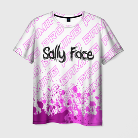 Мужская футболка 3D с принтом Sally Face pro gaming: символ сверху в Белгороде, 100% полиэфир | прямой крой, круглый вырез горловины, длина до линии бедер | Тематика изображения на принте: 