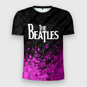 Мужская футболка 3D Slim с принтом The Beatles rock legends: символ сверху в Санкт-Петербурге, 100% полиэстер с улучшенными характеристиками | приталенный силуэт, круглая горловина, широкие плечи, сужается к линии бедра | 