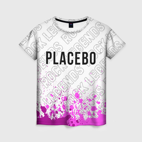 Женская футболка 3D с принтом Placebo rock legends: символ сверху в Новосибирске, 100% полиэфир ( синтетическое хлопкоподобное полотно) | прямой крой, круглый вырез горловины, длина до линии бедер | 