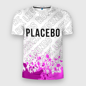 Мужская футболка 3D Slim с принтом Placebo rock legends: символ сверху в Екатеринбурге, 100% полиэстер с улучшенными характеристиками | приталенный силуэт, круглая горловина, широкие плечи, сужается к линии бедра | 