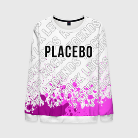 Мужской свитшот 3D с принтом Placebo rock legends: символ сверху в Екатеринбурге, 100% полиэстер с мягким внутренним слоем | круглый вырез горловины, мягкая резинка на манжетах и поясе, свободная посадка по фигуре | 