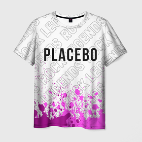 Мужская футболка 3D с принтом Placebo rock legends: символ сверху в Екатеринбурге, 100% полиэфир | прямой крой, круглый вырез горловины, длина до линии бедер | 