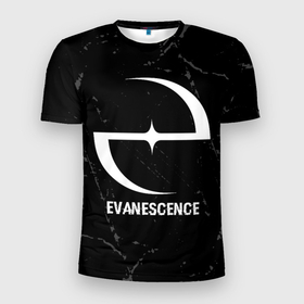 Мужская футболка 3D Slim с принтом Evanescence glitch на темном фоне в Курске, 100% полиэстер с улучшенными характеристиками | приталенный силуэт, круглая горловина, широкие плечи, сужается к линии бедра | 