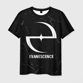 Мужская футболка 3D с принтом Evanescence glitch на темном фоне в Екатеринбурге, 100% полиэфир | прямой крой, круглый вырез горловины, длина до линии бедер | Тематика изображения на принте: 