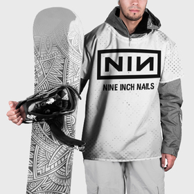 Накидка на куртку 3D с принтом Nine Inch Nails glitch на светлом фоне в Санкт-Петербурге, 100% полиэстер |  | Тематика изображения на принте: 