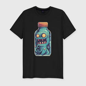 Мужская футболка хлопок Slim с принтом Monster in Bottle: Hissandra в Кировске, 92% хлопок, 8% лайкра | приталенный силуэт, круглый вырез ворота, длина до линии бедра, короткий рукав | 