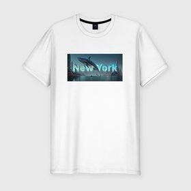 Мужская футболка хлопок Slim с принтом Скрытый текст New York в городе Новоалтайск, 92% хлопок, 8% лайкра | приталенный силуэт, круглый вырез ворота, длина до линии бедра, короткий рукав | 