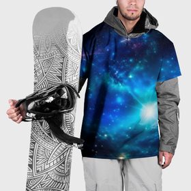 Накидка на куртку 3D с принтом Звёздный космос чёрно синий , 100% полиэстер |  | 