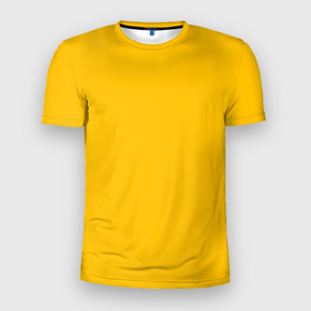 Мужская футболка 3D Slim с принтом Горчичный однотонный без рисунка в Тюмени, 100% полиэстер с улучшенными характеристиками | приталенный силуэт, круглая горловина, широкие плечи, сужается к линии бедра | 