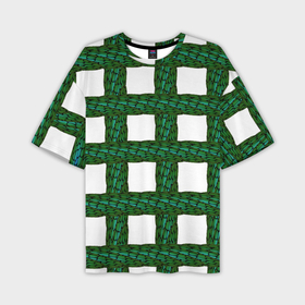 Мужская футболка oversize 3D с принтом Зеленые змейки ,  |  | Тематика изображения на принте: 