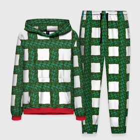 Мужской костюм с толстовкой 3D с принтом Зеленые змейки ,  |  | Тематика изображения на принте: 
