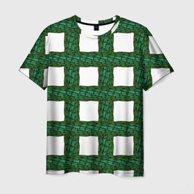 Мужская футболка 3D с принтом Зеленые змейки , 100% полиэфир | прямой крой, круглый вырез горловины, длина до линии бедер | Тематика изображения на принте: 
