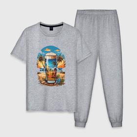 Мужская пижама хлопок с принтом Пенное удовольствие в Белгороде, 100% хлопок | брюки и футболка прямого кроя, без карманов, на брюках мягкая резинка на поясе и по низу штанин
 | 