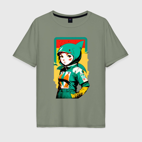 Мужская футболка хлопок Oversize с принтом Baby shark   anime   neural network в Тюмени, 100% хлопок | свободный крой, круглый ворот, “спинка” длиннее передней части | 