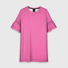 Детское платье 3D с принтом Нежный розовый кружочки в Кировске, 100% полиэстер | прямой силуэт, чуть расширенный к низу. Круглая горловина, на рукавах — воланы | 