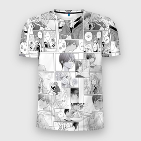 Мужская футболка 3D Slim с принтом Моя любовь 999 уровня к Ямаде   манга в Кировске, 100% полиэстер с улучшенными характеристиками | приталенный силуэт, круглая горловина, широкие плечи, сужается к линии бедра | Тематика изображения на принте: 