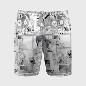 Мужские шорты спортивные с принтом Моя любовь 999 уровня к Ямаде   манга в Кировске,  |  | Тематика изображения на принте: 