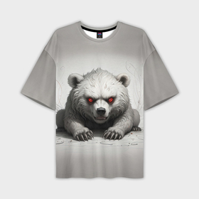 Мужская футболка oversize 3D с принтом Агрессивный медвежонок в Курске,  |  | 
