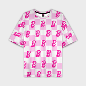 Мужская футболка oversize 3D с принтом Розовая шашка и Барби в Санкт-Петербурге,  |  | 