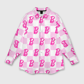 Мужская рубашка oversize 3D с принтом Розовая шашка и Барби в Белгороде,  |  | 