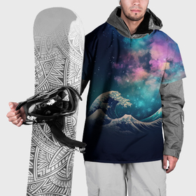 Накидка на куртку 3D с принтом Космическая Большая волна в Канагаве в Екатеринбурге, 100% полиэстер |  | 