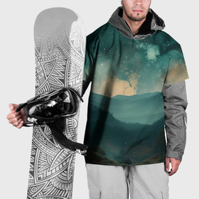 Накидка на куртку 3D с принтом космическая ночь в горах , 100% полиэстер |  | 