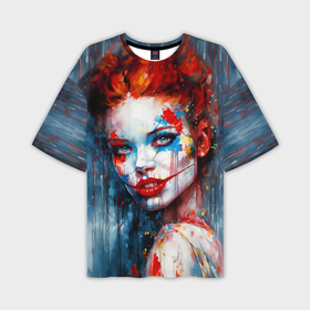 Мужская футболка oversize 3D с принтом Clown girl в Петрозаводске,  |  | Тематика изображения на принте: 