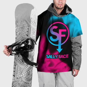 Накидка на куртку 3D с принтом Sally Face   neon gradient в Екатеринбурге, 100% полиэстер |  | Тематика изображения на принте: 