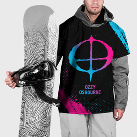Накидка на куртку 3D с принтом Ozzy Osbourne   neon gradient в Тюмени, 100% полиэстер |  | 