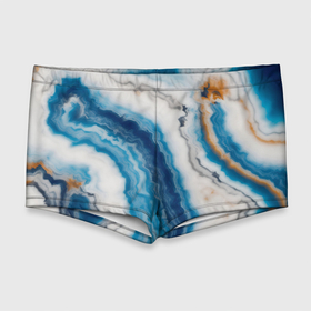 Мужские купальные плавки 3D с принтом Узор волна голубой океанический агат в Кировске, Полиэстер 85%, Спандекс 15% |  | Тематика изображения на принте: 