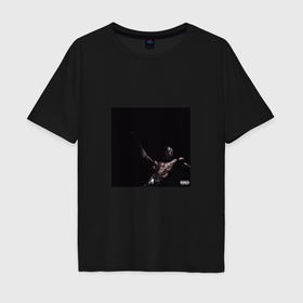 Мужская футболка хлопок Oversize с принтом Трэвис Скотт   альбом utopia в Екатеринбурге, 100% хлопок | свободный крой, круглый ворот, “спинка” длиннее передней части | 