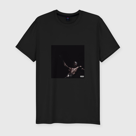 Мужская футболка хлопок Slim с принтом Трэвис Скотт   альбом utopia в Екатеринбурге, 92% хлопок, 8% лайкра | приталенный силуэт, круглый вырез ворота, длина до линии бедра, короткий рукав | 