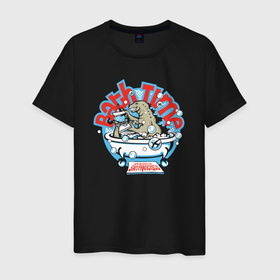 Мужская футболка хлопок с принтом Время купания Годзиллы в Петрозаводске, 100% хлопок | прямой крой, круглый вырез горловины, длина до линии бедер, слегка спущенное плечо. | 