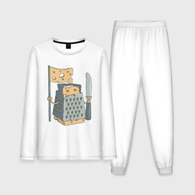 Мужская пижама с лонгсливом хлопок с принтом Сырный воин в Курске,  |  | Тематика изображения на принте: 