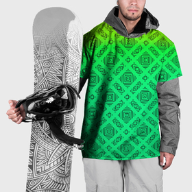 Накидка на куртку 3D с принтом Желто зеленый градиентный фон с геометрическим узором в Петрозаводске, 100% полиэстер |  | 